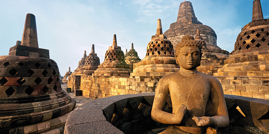 Unesco Welterbe: Tempelanlage Borobudur auf Java