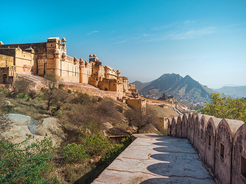 Ziel auf vielen Indien Ferien: Fort Amber ausserhalb von Jaipur