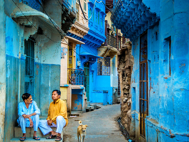 Etappenziel auf der Indien Rajasthan Rundreise: die blaue Stadt Jodhpur