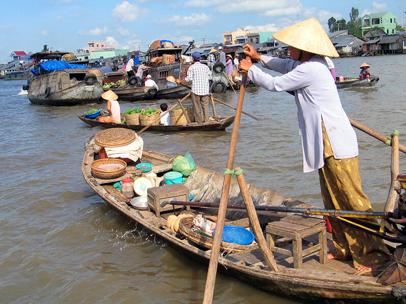 Rundreise in Vietnam mit dem schwimmenden Markt im Mekong Delta